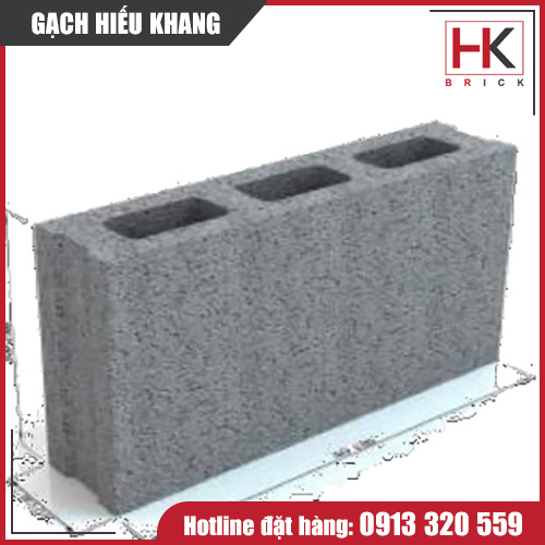Gạch rỗng 2 viên thành vách H90