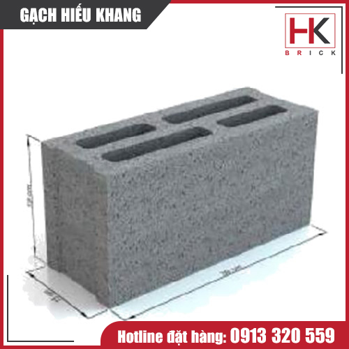 Gạch rỗng 3 viên thành vách H90